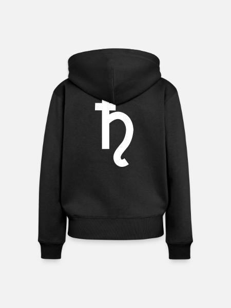 Saturn-Symbol - Frauen Premium Bio Zip Hoodie - Schwarz