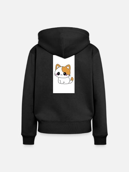 Kawaii-Kätzchen - Frauen Premium Bio Zip Hoodie - Schwarz