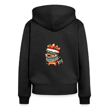 Comic Figur - Frauen Premium Bio Zip Hoodie - Schwarz - Hinten - Julia (174cm)
