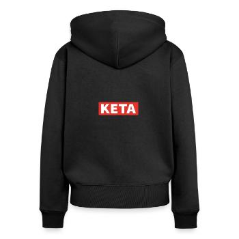 KETA Ketamin Drogen lustiges Party Geschenk - Frauen Premium Bio Zip Hoodie - Schwarz - Hinten - Julia (174cm)