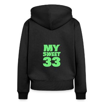Sweet 33 - Women's Premium Organic Zip Hoodie - black - Back - Julia (174cm)
