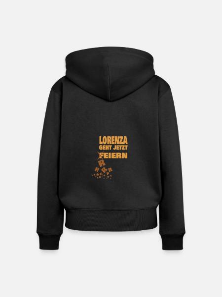 Vorname Lorenza - Frauen Premium Bio Zip Hoodie - Schwarz