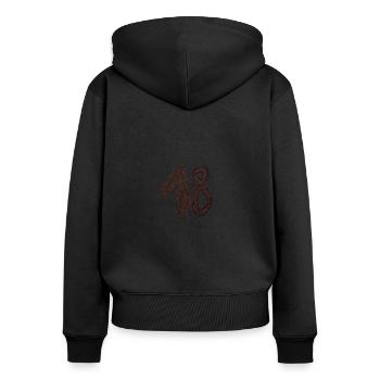 18 - Sweat à capuche zippé Premium bio Femme - noir - Dos - Julia (174cm)