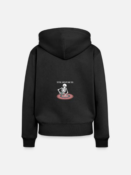 Diy-teppich Lustiger Teppich Tufting - Frauen Premium Bio Zip Hoodie - Schwarz