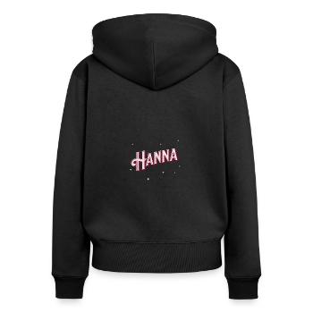 Hanna Namen personalisiert - Frauen Premium Bio Zip Hoodie - Schwarz - Hinten - Julia (174cm)