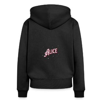 Alice name personalized - Women's Premium Organic Zip Hoodie - black - Back - Julia (174cm)