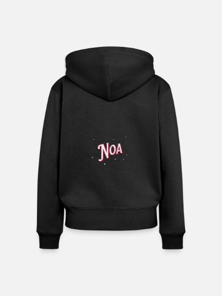 Noa Namen personalisiert - Frauen Premium Bio Zip Hoodie - Schwarz