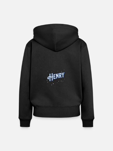 Henry Namen personalisiert - Frauen Premium Bio Zip Hoodie - Schwarz