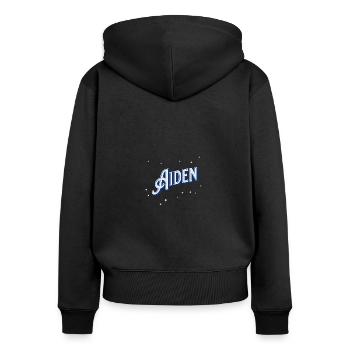 Aiden names personalized - Women's Premium Organic Zip Hoodie - black - Back - Julia (174cm)