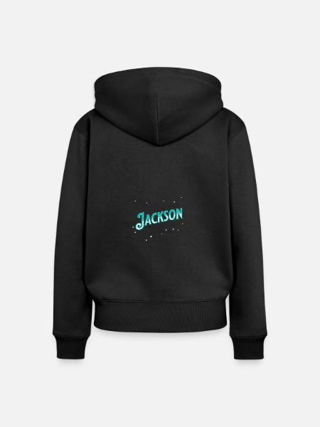 Jackson Namen personalisiert - Frauen Premium Bio Zip Hoodie - Schwarz