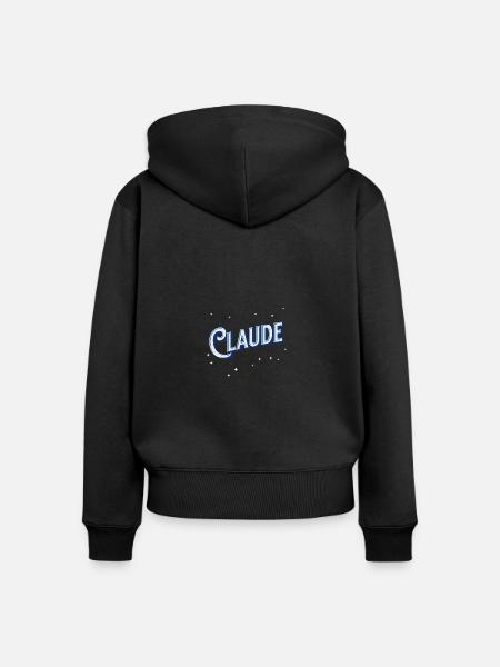 Claude Namen personalisiert - Frauen Premium Bio Zip Hoodie - Schwarz