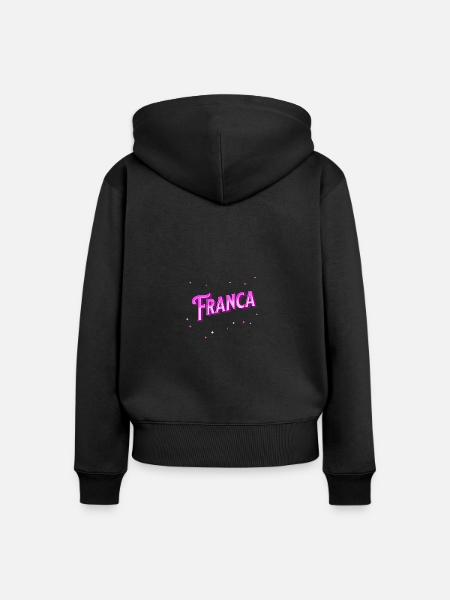 Franca Namen personalisiert - Frauen Premium Bio Zip Hoodie - Schwarz