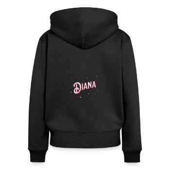 Diana name personalized - Women's Premium Organic Zip Hoodie - black - Back - Julia (174cm)