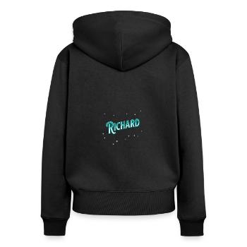 Richard name personalized - Women's Premium Organic Zip Hoodie - black - Back - Julia (174cm)