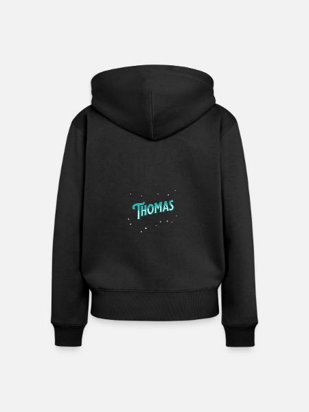 Thomas Namen personalisiert - Frauen Premium Bio Zip Hoodie - Schwarz