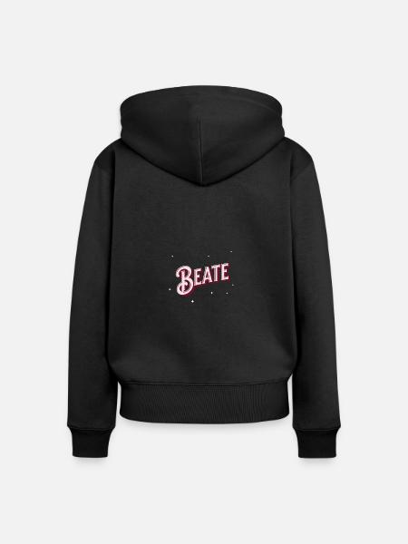 Beate Namen personalisiert - Frauen Premium Bio Zip Hoodie - Schwarz