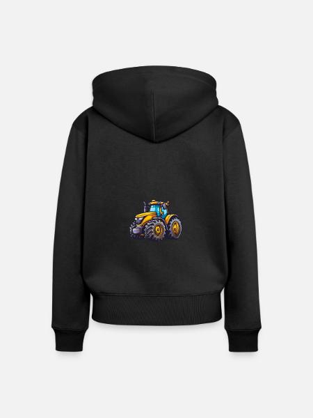 Niedlicher Traktor - Frauen Premium Bio Zip Hoodie - Schwarz