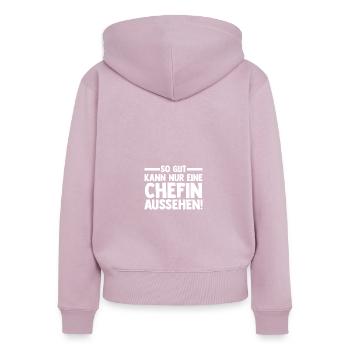 Arbeit Kollegen Büro Teamleiter Führungskraft Chef - Frauen Premium Bio Zip Hoodie - Altrosa - Hinten - Julia (174cm)