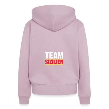 Sizilianer Sizilianisch Sizilien - Frauen Premium Bio Zip Hoodie - Altrosa - Hinten - Julia (174cm)