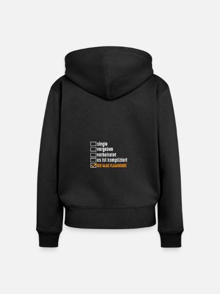 Single Vergeben Flamingos - Frauen Premium Bio Zip Hoodie - Schwarz