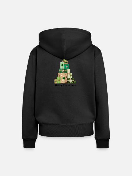 Bescherung - Frauen Premium Bio Zip Hoodie - Schwarz