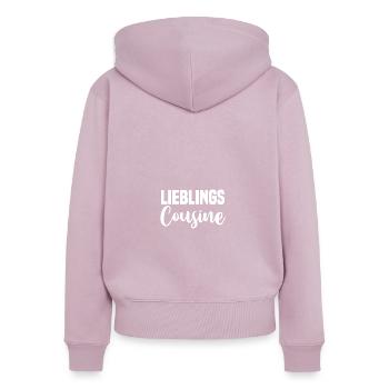 Lieblings Cousinee - Frauen Premium Bio Zip Hoodie - Altrosa - Hinten - Julia (174cm)