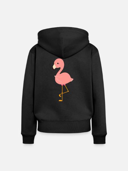 Süßer Flamingo - Frauen Premium Bio Zip Hoodie - Schwarz