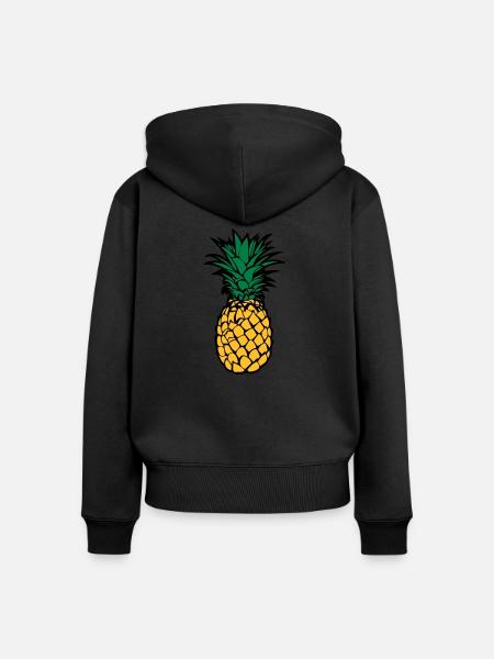 Ananas - Frauen Premium Bio Zip Hoodie - Schwarz
