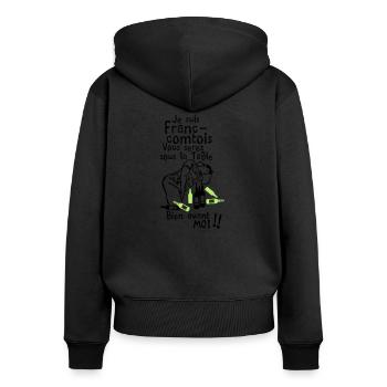 franc comtois bourrer saoul avant moi - Sweat à capuche zippé Premium bio Femme - noir - Dos - Julia (174cm)