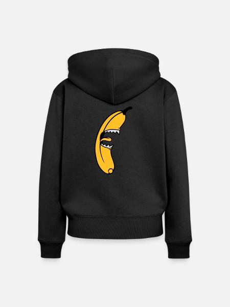 Evil Monster Banana - Frauen Premium Bio Zip Hoodie - Schwarz