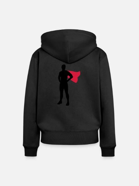Superhero - Frauen Premium Bio Zip Hoodie - Schwarz