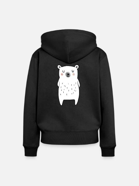 Kleiner Eisbär - Frauen Premium Bio Zip Hoodie - Schwarz