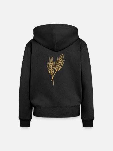 Weizen Illustration Brotbäcker Geschenkidee - Frauen Premium Bio Zip Hoodie - Schwarz