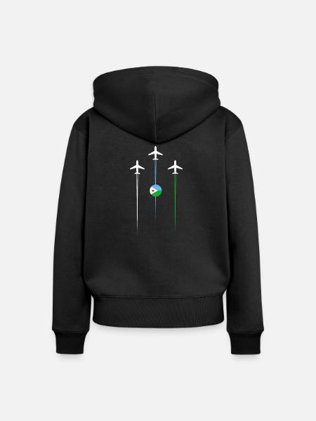 Dschibuti Fluggesellschaft - Frauen Premium Bio Zip Hoodie - Schwarz
