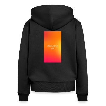 Mädchen, die Jungs in die Eier treten - Frauen Premium Bio Zip Hoodie - Schwarz - Hinten - Julia (174cm)