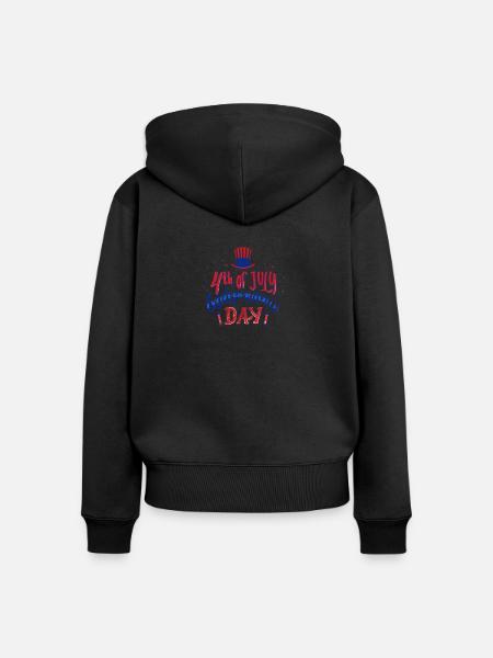 4. Juli - Frauen Premium Bio Zip Hoodie - Schwarz