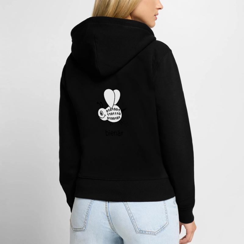 binary, binary system, bee, bienary, binary Women's Premium Organic Zip Hoodie