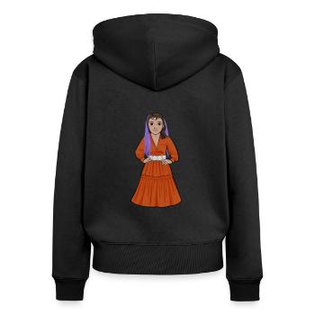 Katarina Taikon - Sweat à capuche zippé Premium bio Femme - noir - Dos - Julia (174cm)