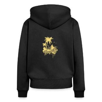 Tenerife Holidays - Women's Premium Organic Zip Hoodie - black - Back - Julia (174cm)