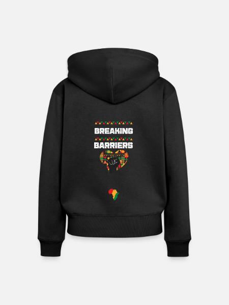 Breaking Barriers - Frauen Premium Bio Zip Hoodie - Schwarz