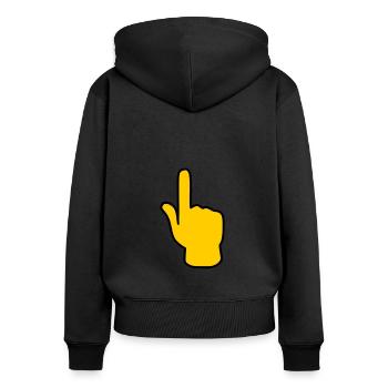 Emoji zeigen oben Skizze Farbe - Frauen Premium Bio Zip Hoodie - Schwarz - Hinten - Julia (174cm)