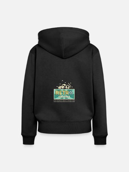 Retro-Kino. Cinephile. Gift - Frauen Premium Bio Zip Hoodie - Schwarz