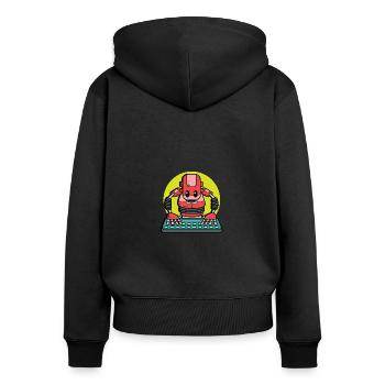 Drôle de robot technicien en informatique Poison - Sweat à capuche zippé Premium bio Femme - noir - Dos - Julia (174cm)