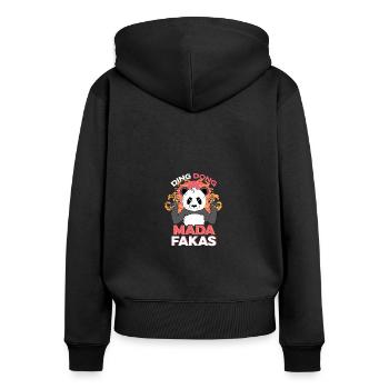 Ding Dong Sheriff Geschenk - Frauen Premium Bio Zip Hoodie - Schwarz - Hinten - Julia (174cm)