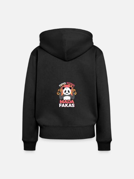 Ding Dong Sheriff Geschenk - Frauen Premium Bio Zip Hoodie - Schwarz