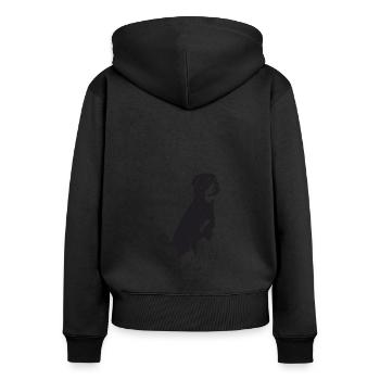 Rottweiler - Frauen Premium Bio Zip Hoodie - Schwarz - Hinten - Julia (174cm)
