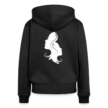 Classic Art Nouveau 2 Tone Women T Shirt Design - Women's Premium Organic Zip Hoodie - black - Back - Julia (174cm)