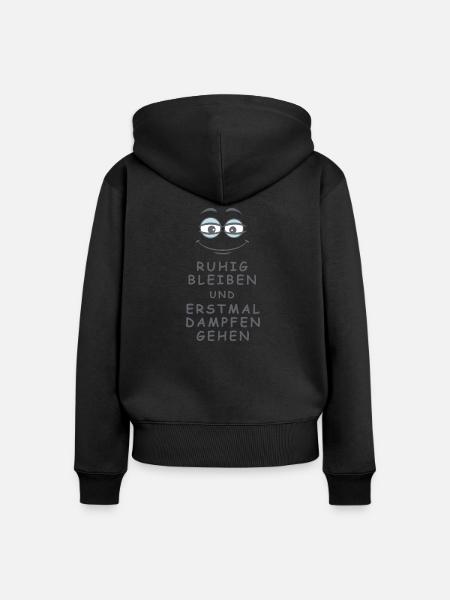Dampfen gehen - Frauen Premium Bio Zip Hoodie - Schwarz
