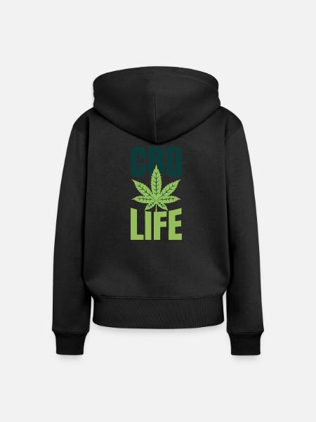 CBD LIFE - Frauen Premium Bio Zip Hoodie - Schwarz