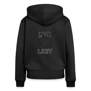No Limit - Frauen Premium Bio Zip Hoodie - Schwarz - Hinten - Julia (174cm)